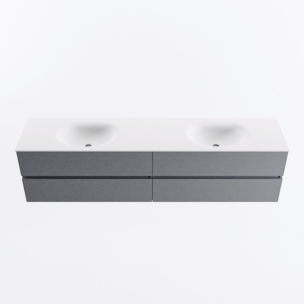 MONDIAZ VICA 200cm mueble de baño Plata 4 cajones. Lavabo MOON Doble 2 orificios, color Talc. 5 MONDIAZ VICA 200cm mueble de baño Plata 4 cajones. Lavabo MOON Doble 2 orificios, color Talc. - Imagen 5