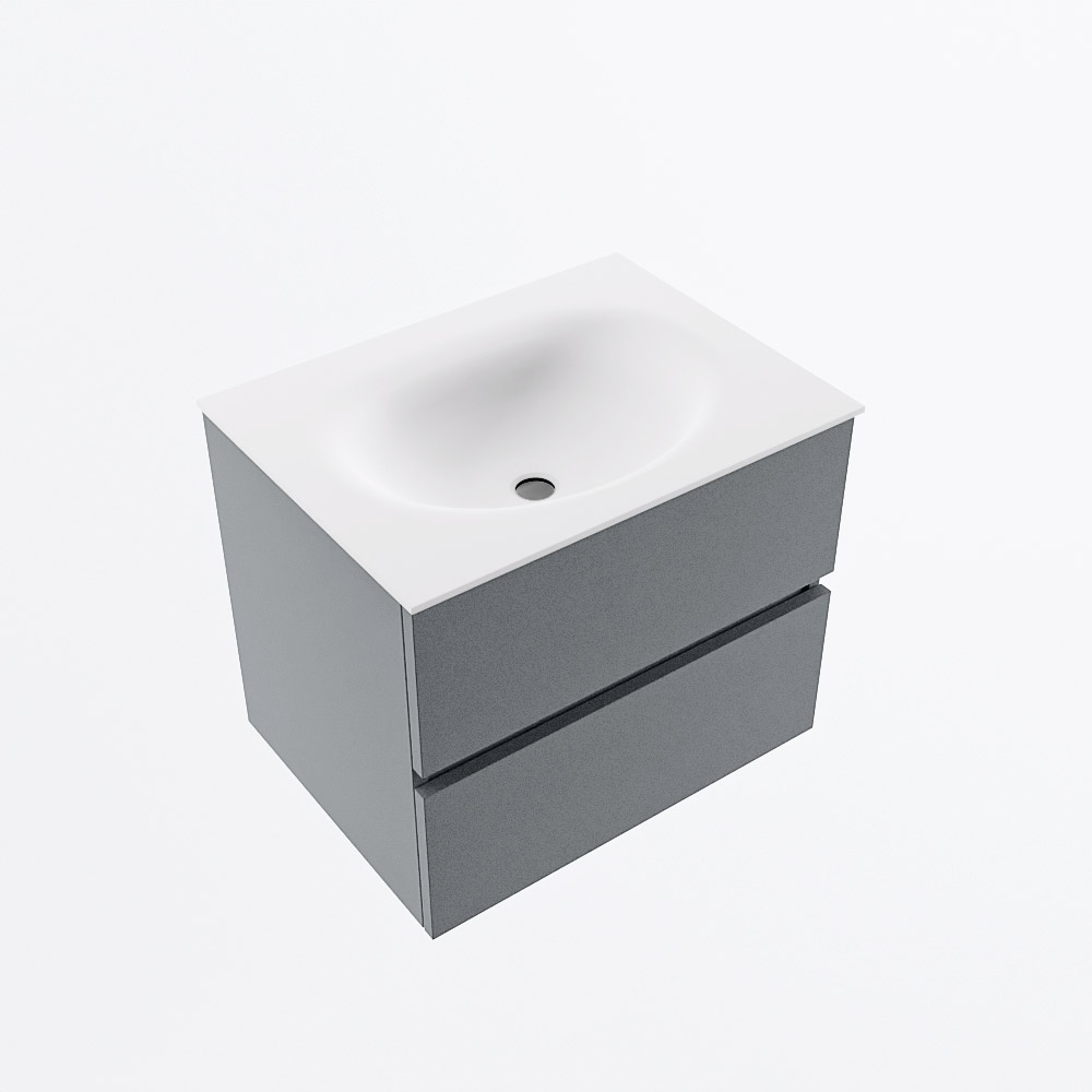 MONDIAZ VICA 60cm mueble de baño Plata 2 cajones. Lavabo MOON Centro sin orificio, color Talc. 6 MONDIAZ VICA 60cm mueble de baño Plata 2 cajones. Lavabo MOON Centro sin orificio, color Talc. - Imagen 6