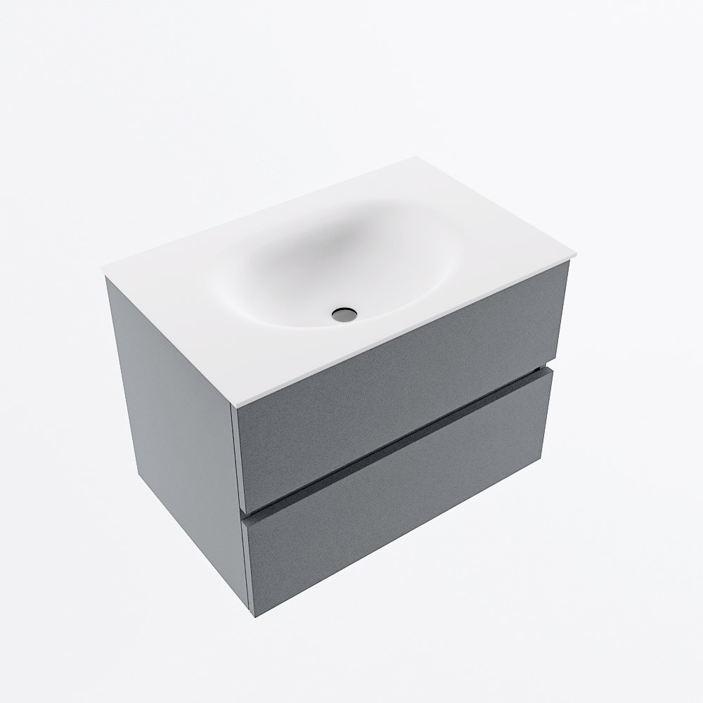 MONDIAZ VICA 70cm mueble de baño Plata 2 cajones. Lavabo MOON Centro sin orificio, color Talc. 6 MONDIAZ VICA 70cm mueble de baño Plata 2 cajones. Lavabo MOON Centro sin orificio, color Talc. - Imagen 6
