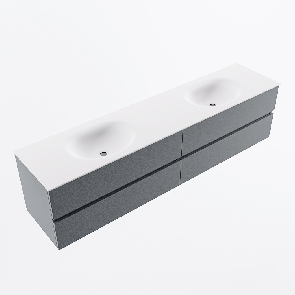 MONDIAZ VICA 200cm mueble de baño Plata 4 cajones. Lavabo MOON Doble 2 orificios, color Talc. 6 MONDIAZ VICA 200cm mueble de baño Plata 4 cajones. Lavabo MOON Doble 2 orificios, color Talc. - Imagen 6