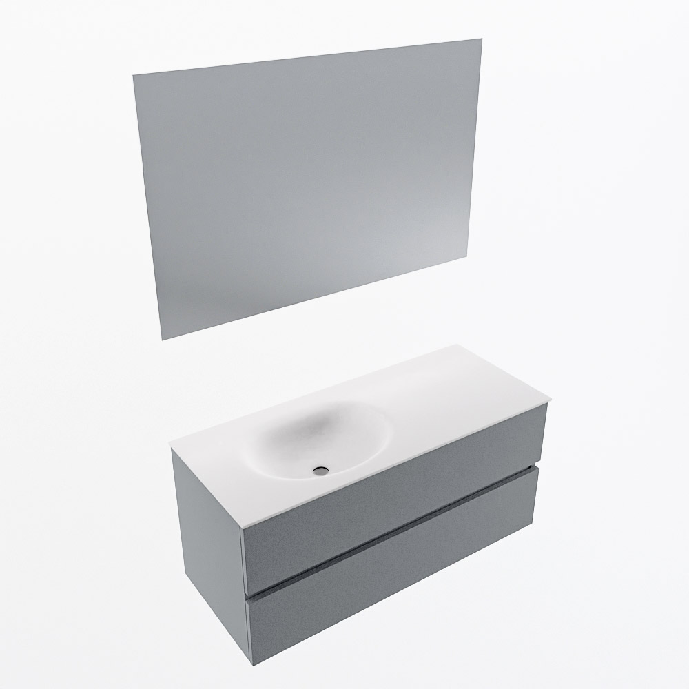 MONDIAZ VICA 110cm mueble de baño Plata 2 cajones. Lavabo MOON Izquierda sin orificio color Talc con espejo LED. 6 MONDIAZ VICA 110cm mueble de baño Plata 2 cajones. Lavabo MOON Izquierda sin orificio color Talc con espejo LED. - Imagen 6