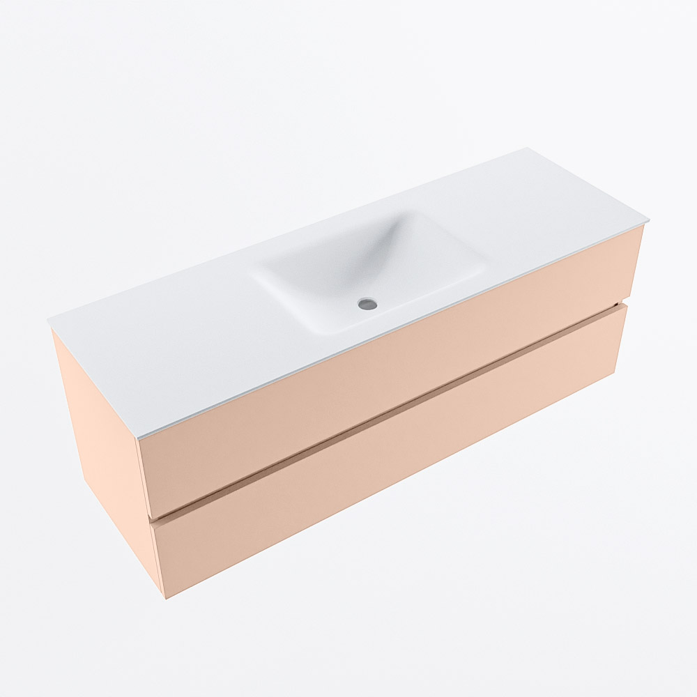 MONDIAZ VICA 140cm mueble de baño Rosee 2 cajones. Lavabo CLOUD Centro sin orificio, color Talc. 6 MONDIAZ VICA 140cm mueble de baño Rosee 2 cajones. Lavabo CLOUD Centro sin orificio, color Talc. - Imagen 6