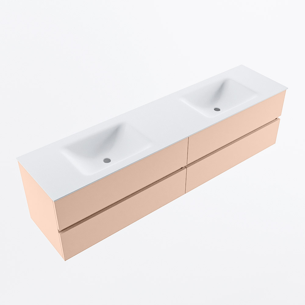 MONDIAZ VICA 190cm mueble de baño Rosee 4 cajones. Lavabo CLOUD Doble 2 orificios, color Talc. 6 MONDIAZ VICA 190cm mueble de baño Rosee 4 cajones. Lavabo CLOUD Doble 2 orificios, color Talc. - Imagen 6