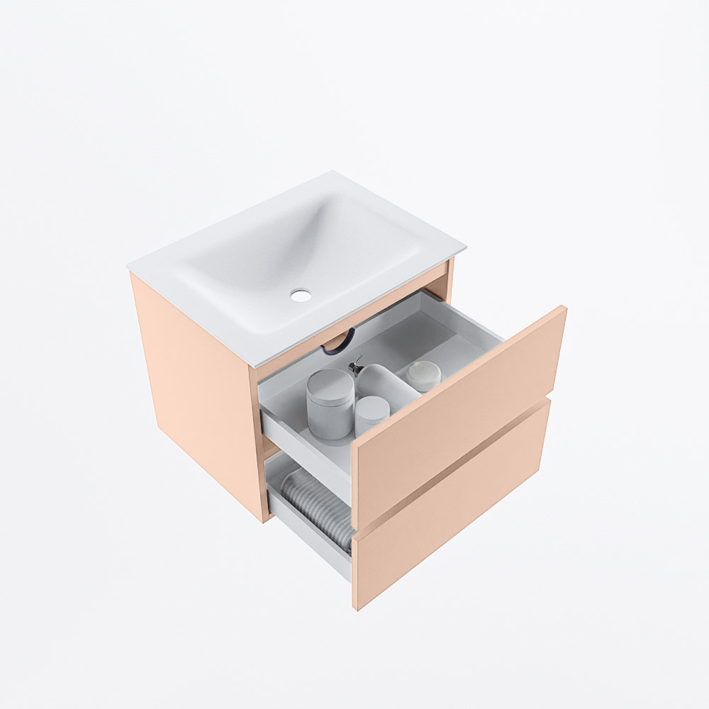 MONDIAZ VICA 60cm mueble de baño Rosee 2 cajones. Lavabo CLOUD Centro 1 orificio, color Talc. 7 MONDIAZ VICA 60cm mueble de baño Rosee 2 cajones. Lavabo CLOUD Centro 1 orificio, color Talc. - Imagen 7