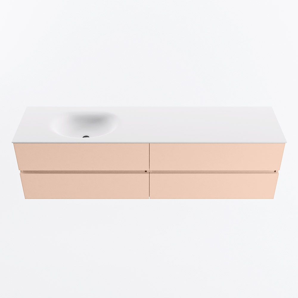 MONDIAZ VICA 180cm mueble de baño Rosee 4 cajones. Lavabo MOON Izquierda sin orificio, color Talc. 5 MONDIAZ VICA 180cm mueble de baño Rosee 4 cajones. Lavabo MOON Izquierda sin orificio, color Talc. - Imagen 5