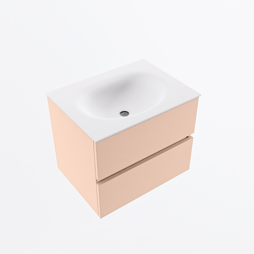 MONDIAZ VICA 60cm mueble de baño Rosee 2 cajones. Lavabo MOON Centro 1 orificio, color Talc. 6 MONDIAZ VICA 60cm mueble de baño Rosee 2 cajones. Lavabo MOON Centro 1 orificio, color Talc. - Imagen 6