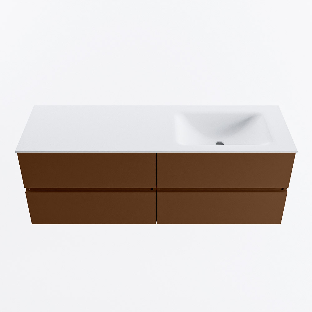 MONDIAZ VICA 140cm mueble de baño Rust 4 cajones. Lavabo CLOUD Derecho sin orificio, color Talc. 4 MONDIAZ VICA 140cm mueble de baño Rust 4 cajones. Lavabo CLOUD Derecho sin orificio, color Talc. - Imagen 4