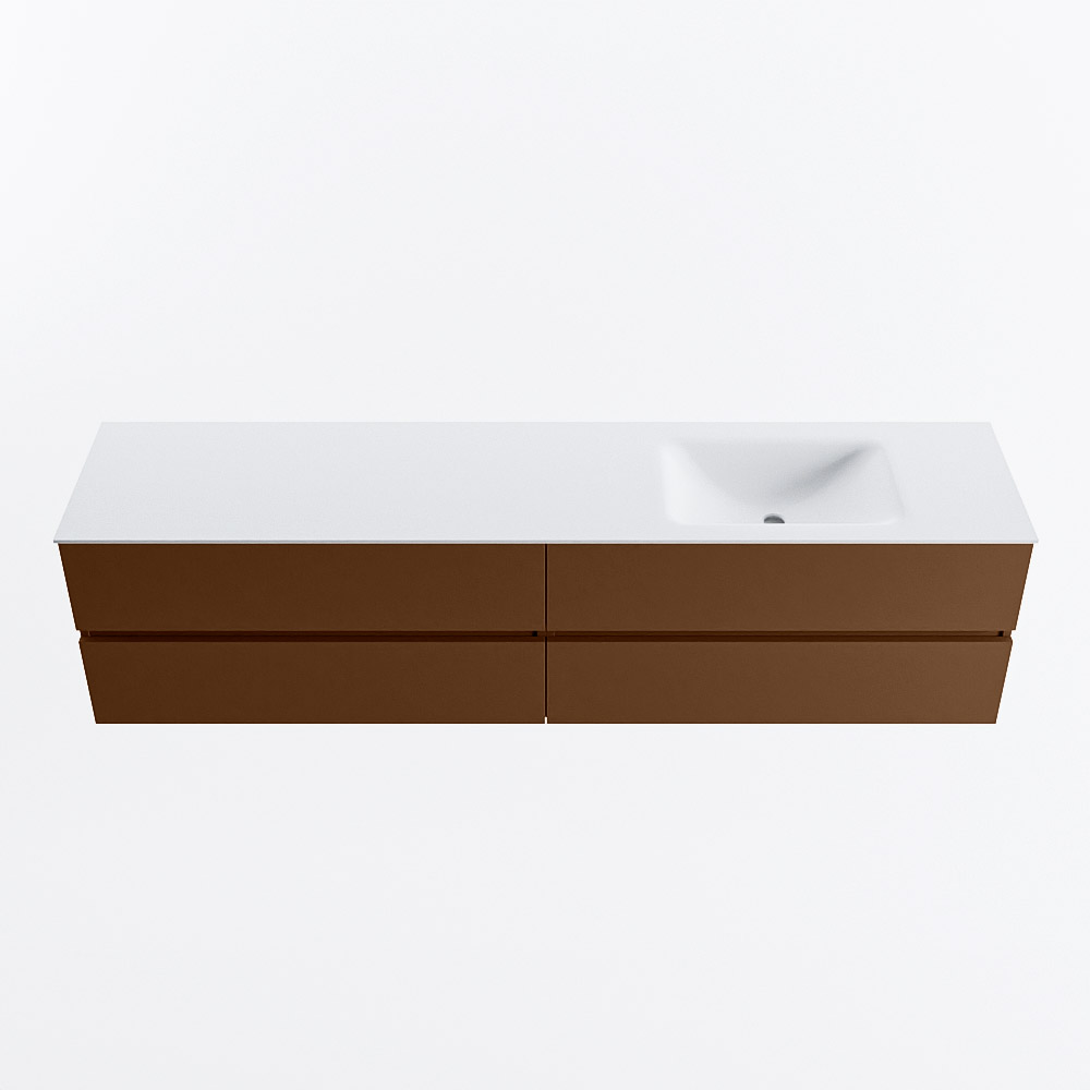 MONDIAZ VICA 200cm mueble de baño Rust 4 cajones. Lavabo CLOUD Derecho sin orificio, color Talc. 5 MONDIAZ VICA 200cm mueble de baño Rust 4 cajones. Lavabo CLOUD Derecho sin orificio, color Talc. - Imagen 5