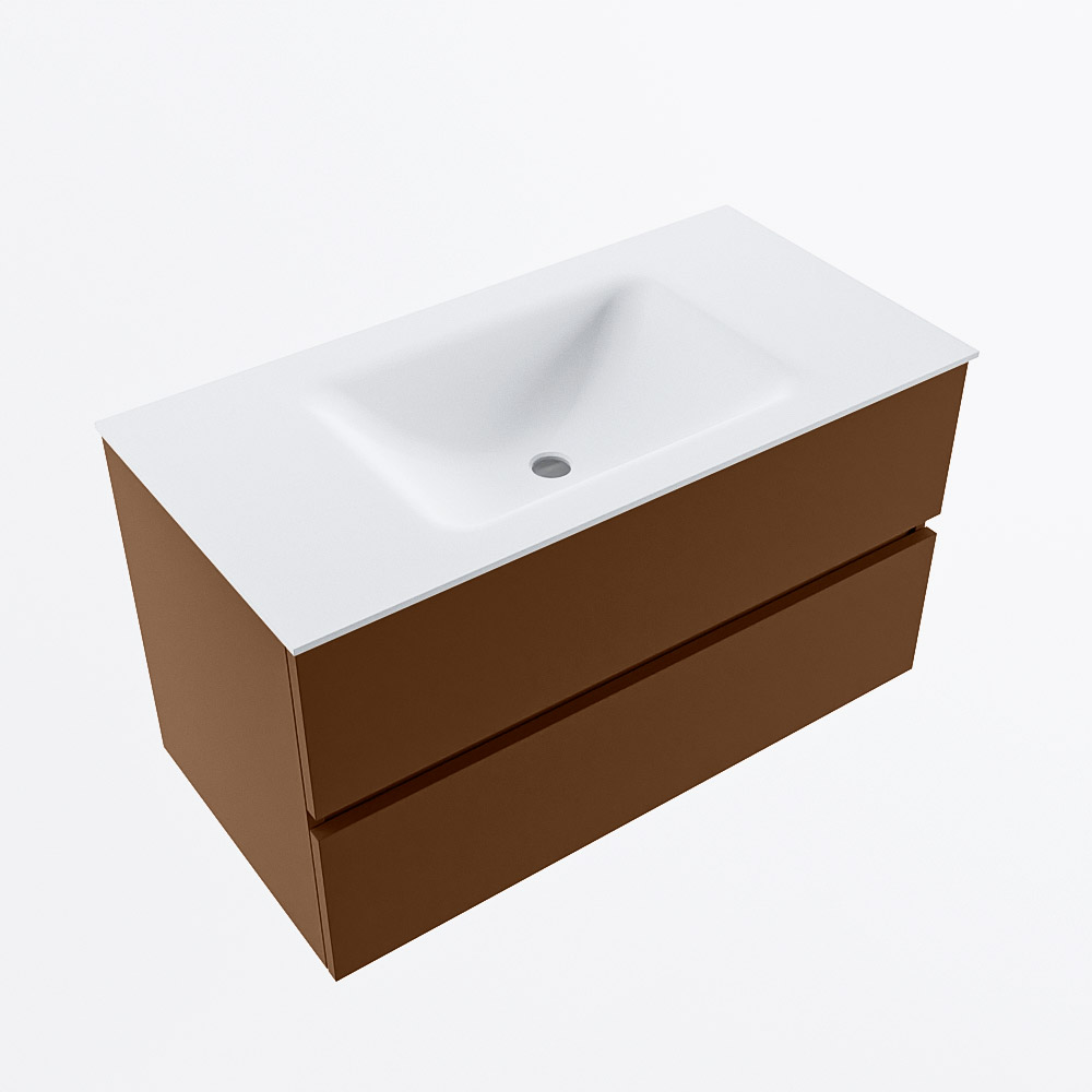 MONDIAZ VICA 90cm mueble de baño Rust 2 cajones. Lavabo CLOUD Centro 1 orificio, color Talc. 6 MONDIAZ VICA 90cm mueble de baño Rust 2 cajones. Lavabo CLOUD Centro 1 orificio, color Talc. - Imagen 6
