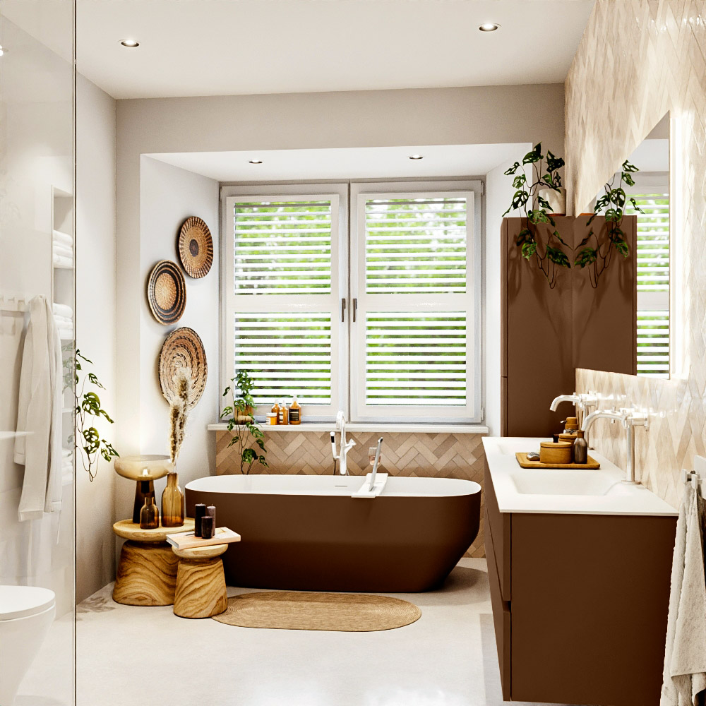 MONDIAZ VICA 200cm mueble de baño Rust 4 cajones. Lavabo CLOUD Doble 2 orificios, color Talc. 3 MONDIAZ VICA 200cm mueble de baño Rust 4 cajones. Lavabo CLOUD Doble 2 orificios, color Talc. - Imagen 3