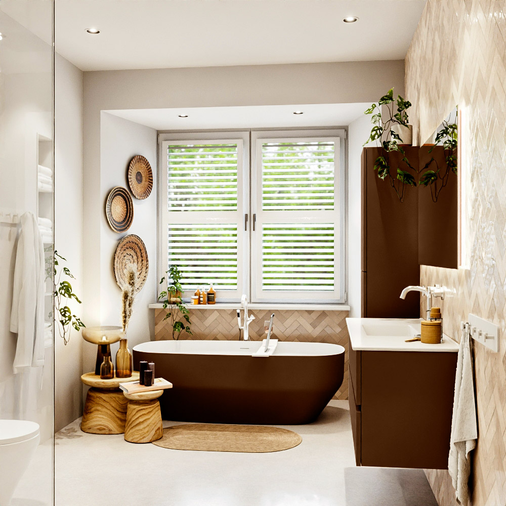 MONDIAZ VICA 120cm mueble de baño Rust 2 cajones. Lavabo DENIA Centro 1 orificio, color Blanco brillo. 3 MONDIAZ VICA 120cm mueble de baño Rust 2 cajones. Lavabo DENIA Centro 1 orificio, color Blanco brillo. - Imagen 3