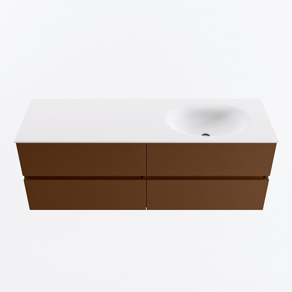 MONDIAZ VICA 140cm mueble de baño Rust 4 cajones. Lavabo MOON Derecho sin orificio, color Talc. 5 MONDIAZ VICA 140cm mueble de baño Rust 4 cajones. Lavabo MOON Derecho sin orificio, color Talc. - Imagen 5