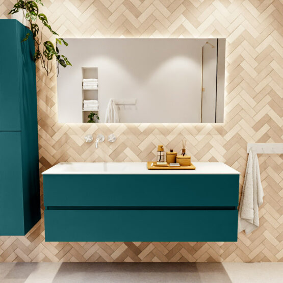 MONDIAZ VICA 140cm mueble de baño Smag 2 cajones. Lavabo CLOUD Izquierda sin orificio