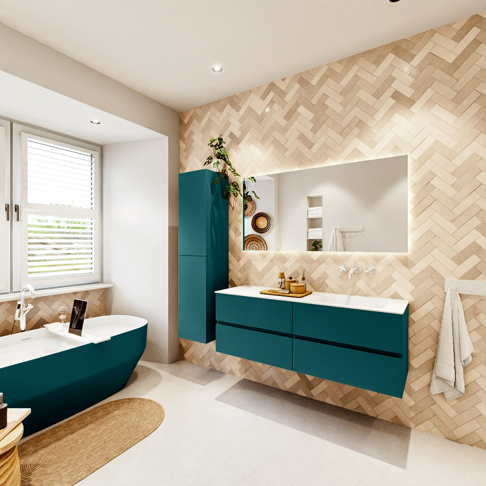 MONDIAZ VICA 140cm mueble de baño Smag 4 cajones. Lavabo CLOUD Derecho sin orificio, color Talc. 4 MONDIAZ VICA 140cm mueble de baño Smag 4 cajones. Lavabo CLOUD Derecho sin orificio, color Talc. - Imagen 4