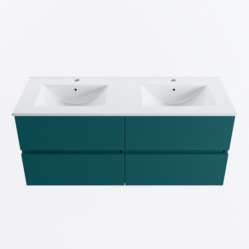 MONDIAZ VICA 120cm mueble de baño Smag 4 cajones. Lavabo DENIA Doble 2 orificios, color Blanco brillo. 5 MONDIAZ VICA 120cm mueble de baño Smag 4 cajones. Lavabo DENIA Doble 2 orificios, color Blanco brillo. - Imagen 5