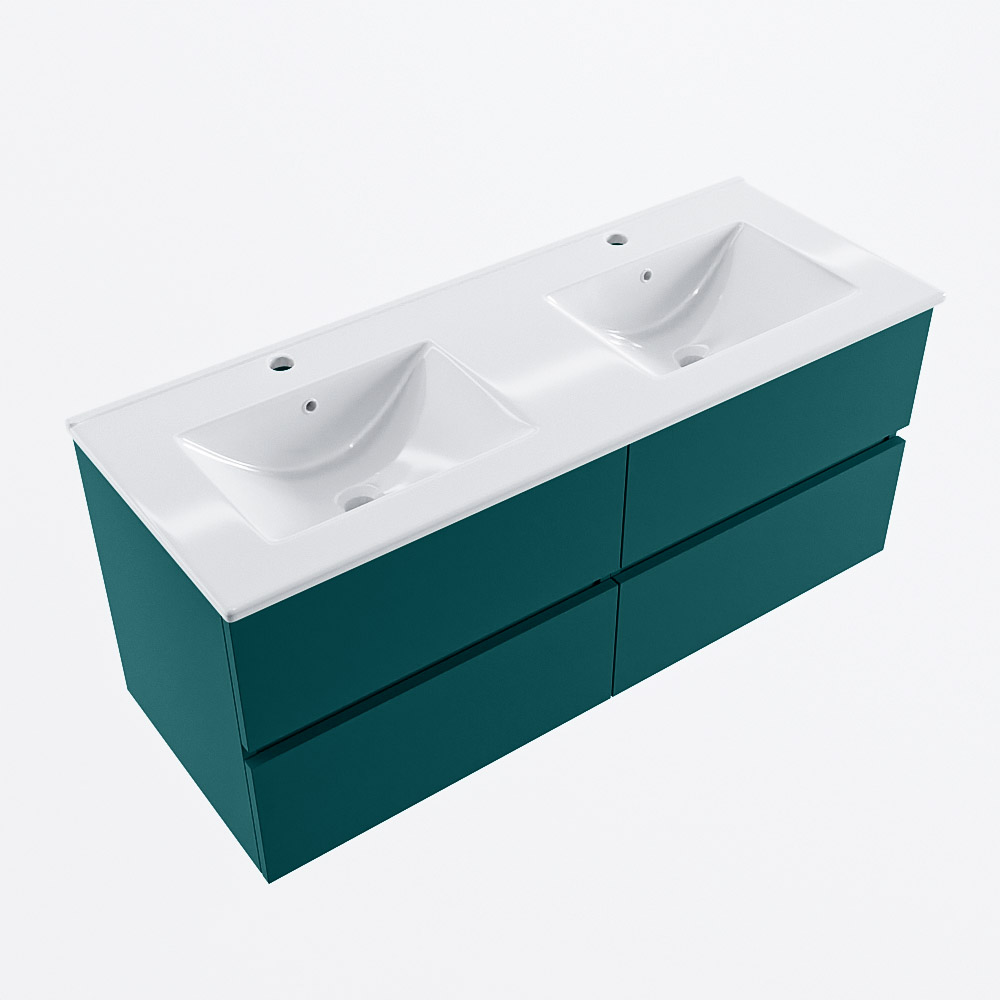 MONDIAZ VICA 120cm mueble de baño Smag 4 cajones. Lavabo DENIA Doble 2 orificios, color Blanco brillo. 6 MONDIAZ VICA 120cm mueble de baño Smag 4 cajones. Lavabo DENIA Doble 2 orificios, color Blanco brillo. - Imagen 6