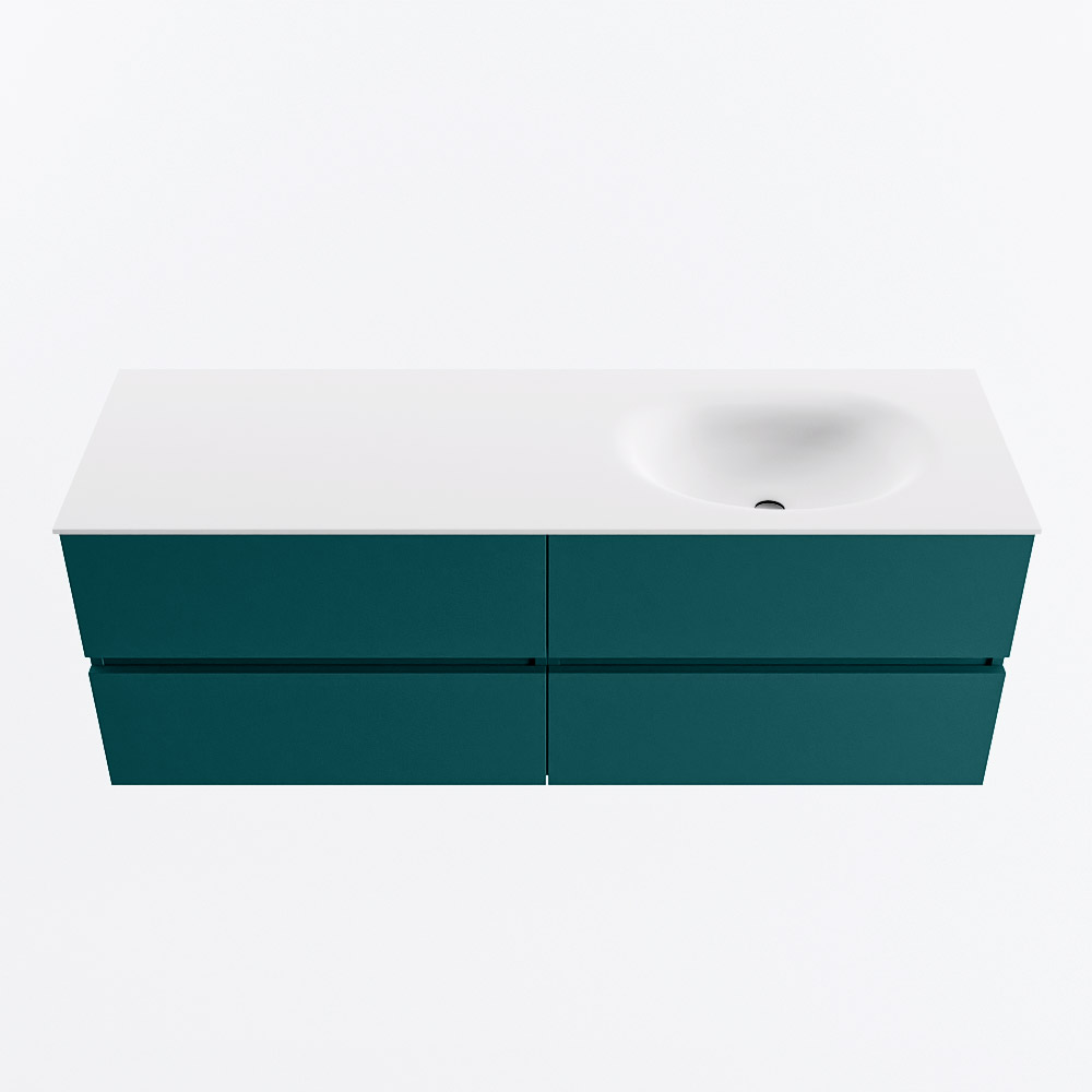 MONDIAZ VICA 140cm mueble de baño Smag 4 cajones. Lavabo MOON Derecho 1 orificio, color Talc. 5 MONDIAZ VICA 140cm mueble de baño Smag 4 cajones. Lavabo MOON Derecho 1 orificio, color Talc. - Imagen 5