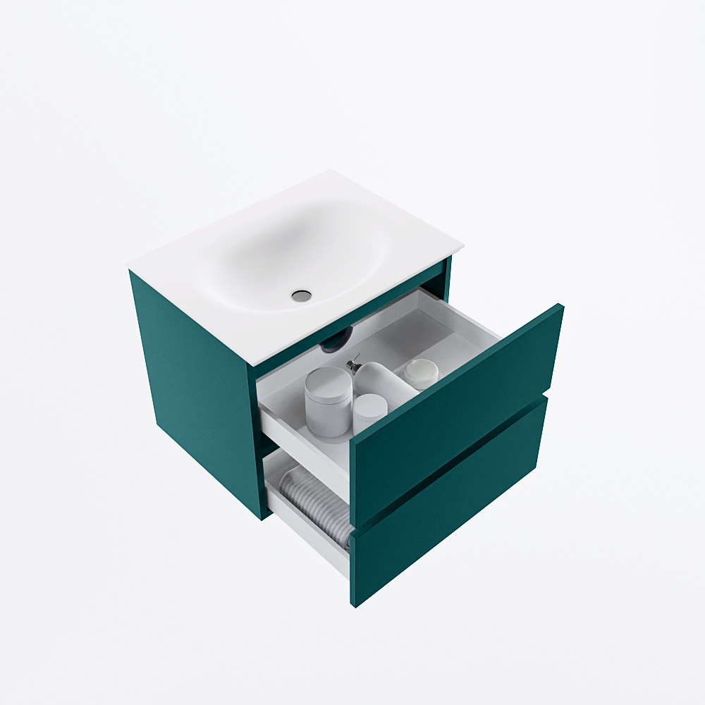 MONDIAZ VICA 60cm mueble de baño Smag 2 cajones. Lavabo MOON Centro 1 orificio, color Talc. 7 MONDIAZ VICA 60cm mueble de baño Smag 2 cajones. Lavabo MOON Centro 1 orificio, color Talc. - Imagen 7