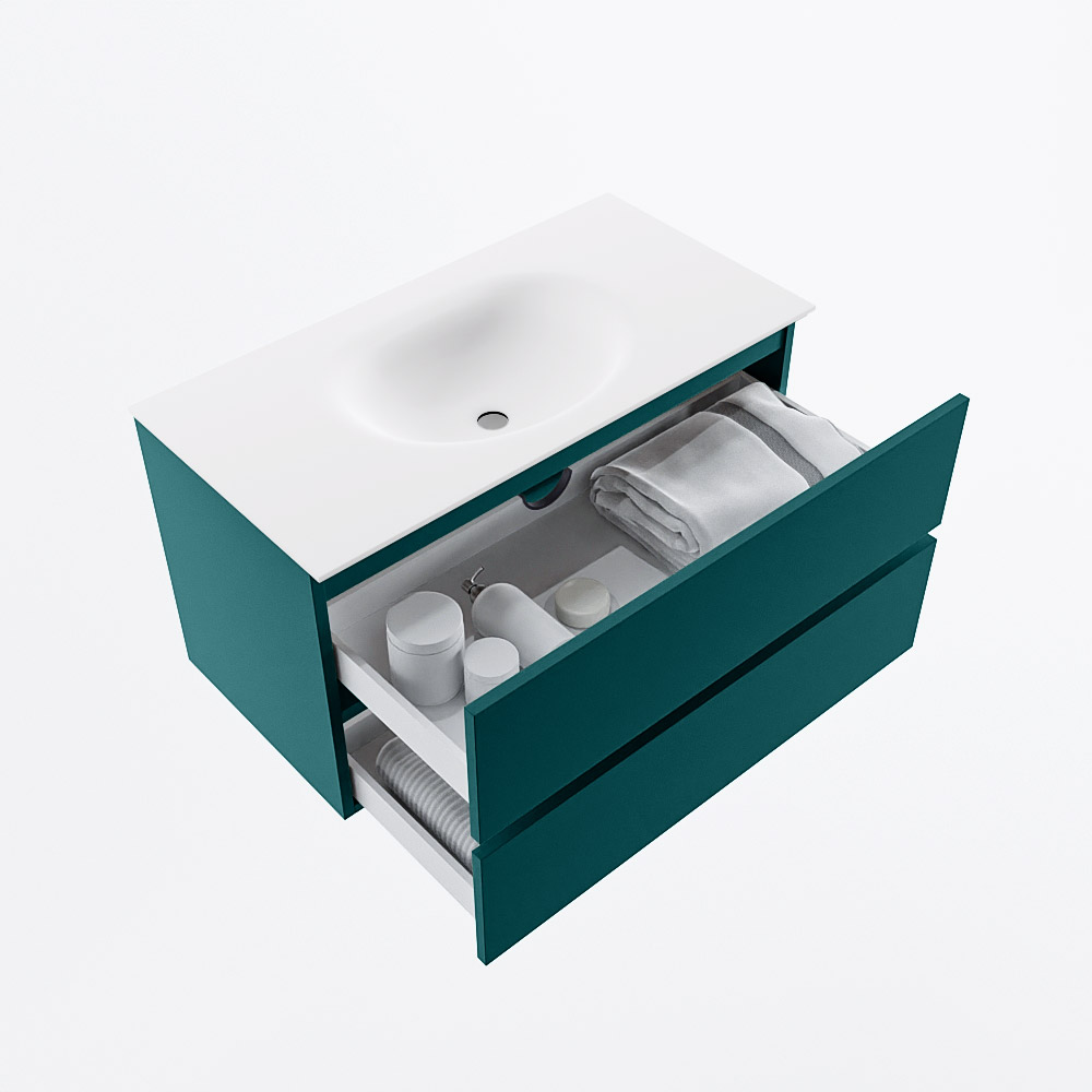MONDIAZ VICA 90cm mueble de baño Smag 2 cajones. Lavabo MOON Centro 1 orificio, color Talc. 7 MONDIAZ VICA 90cm mueble de baño Smag 2 cajones. Lavabo MOON Centro 1 orificio, color Talc. - Imagen 7
