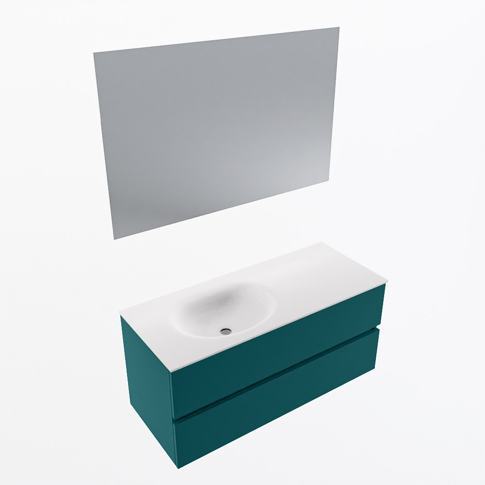MONDIAZ VICA 110cm mueble de baño Smag 2 cajones. Lavabo MOON Izquierda 1 orificio color Talc con espejo LED. 6 MONDIAZ VICA 110cm mueble de baño Smag 2 cajones. Lavabo MOON Izquierda 1 orificio color Talc con espejo LED. - Imagen 6