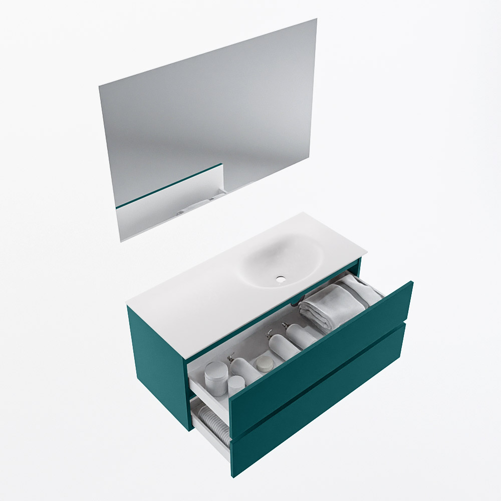 MONDIAZ VICA 110cm mueble de baño Smag 2 cajones. Lavabo MOON Derecho 1 orificio color Talc con espejo LED. 7 MONDIAZ VICA 110cm mueble de baño Smag 2 cajones. Lavabo MOON Derecho 1 orificio color Talc con espejo LED. - Imagen 7