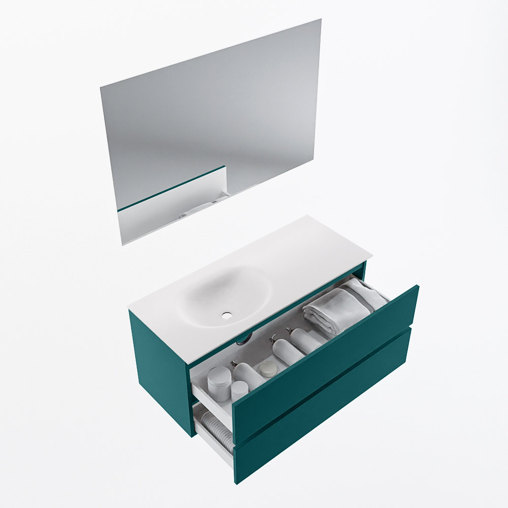 MONDIAZ VICA 110cm mueble de baño Smag 2 cajones. Lavabo MOON Izquierda sin orificio color Talc con espejo LED. 7 MONDIAZ VICA 110cm mueble de baño Smag 2 cajones. Lavabo MOON Izquierda sin orificio color Talc con espejo LED. - Imagen 7