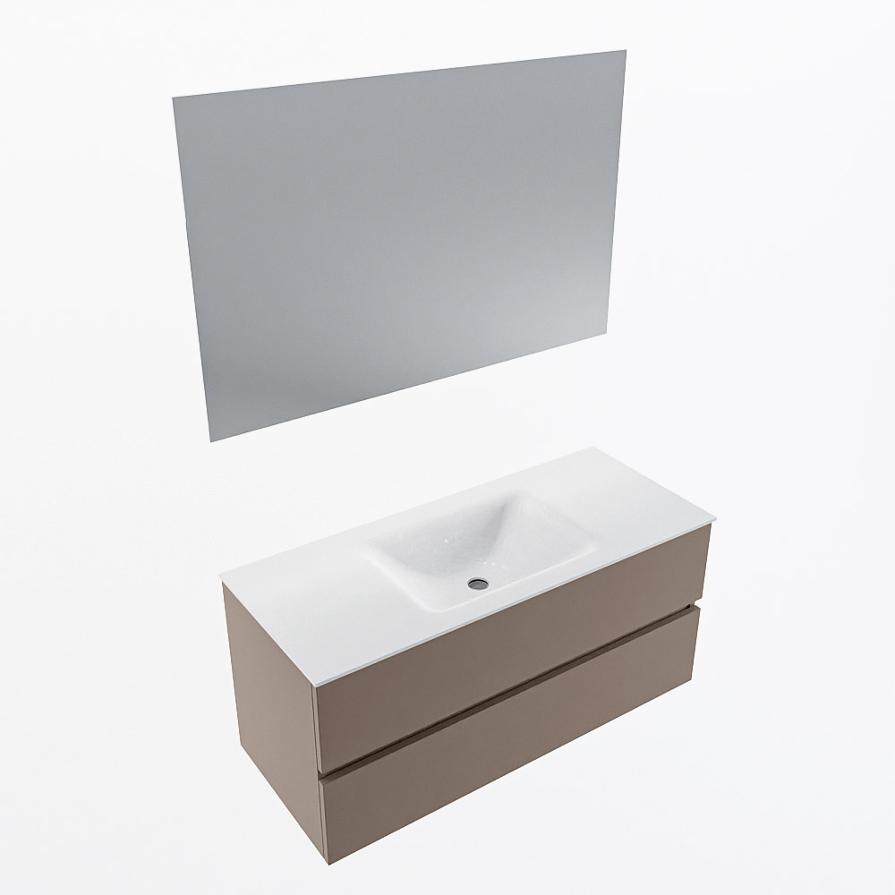 MONDIAZ VICA 110cm mueble de baño Smoke 2 cajones. Lavabo CLOUD Centro sin orificio color Talc con espejo LED. 6 MONDIAZ VICA 110cm mueble de baño Smoke 2 cajones. Lavabo CLOUD Centro sin orificio color Talc con espejo LED. - Imagen 6
