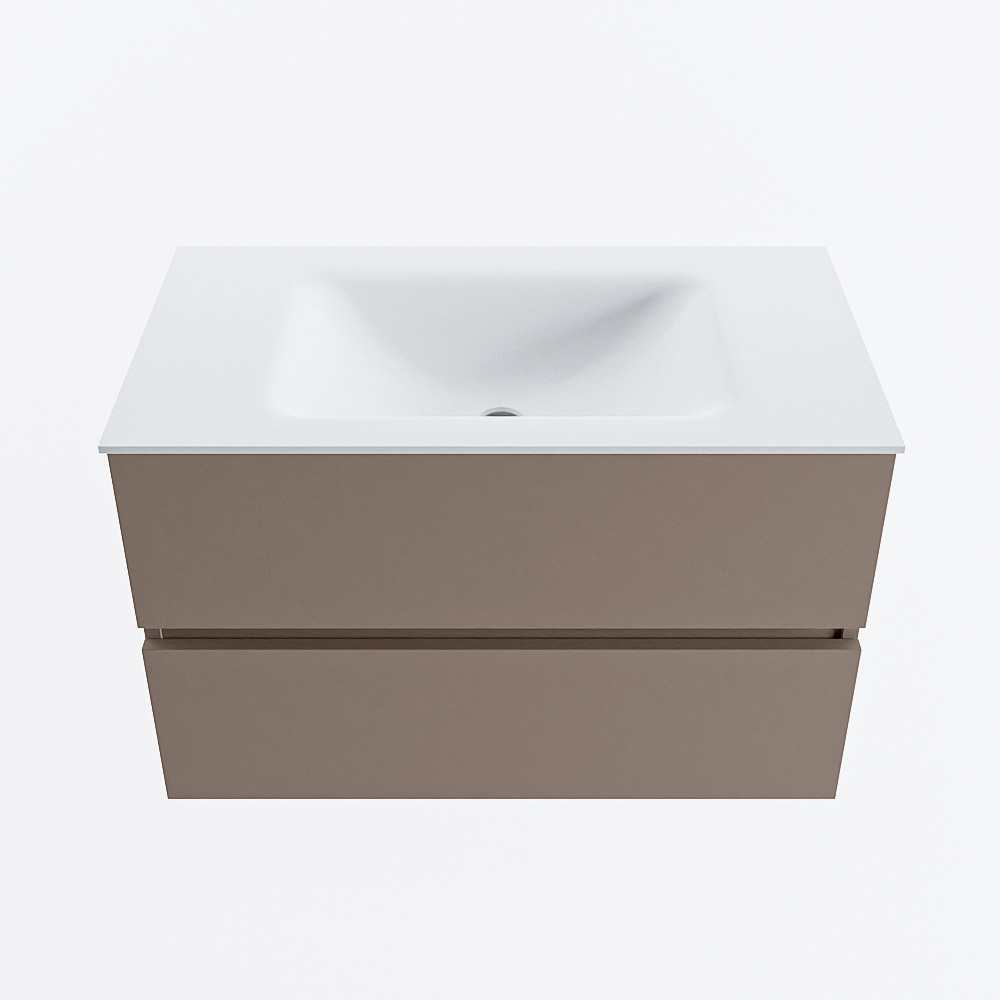 MONDIAZ VICA 80cm mueble de baño Smoke 2 cajones. Lavabo CLOUD Centro sin orificio, color Talc. 5 MONDIAZ VICA 80cm mueble de baño Smoke 2 cajones. Lavabo CLOUD Centro sin orificio, color Talc. - Imagen 5