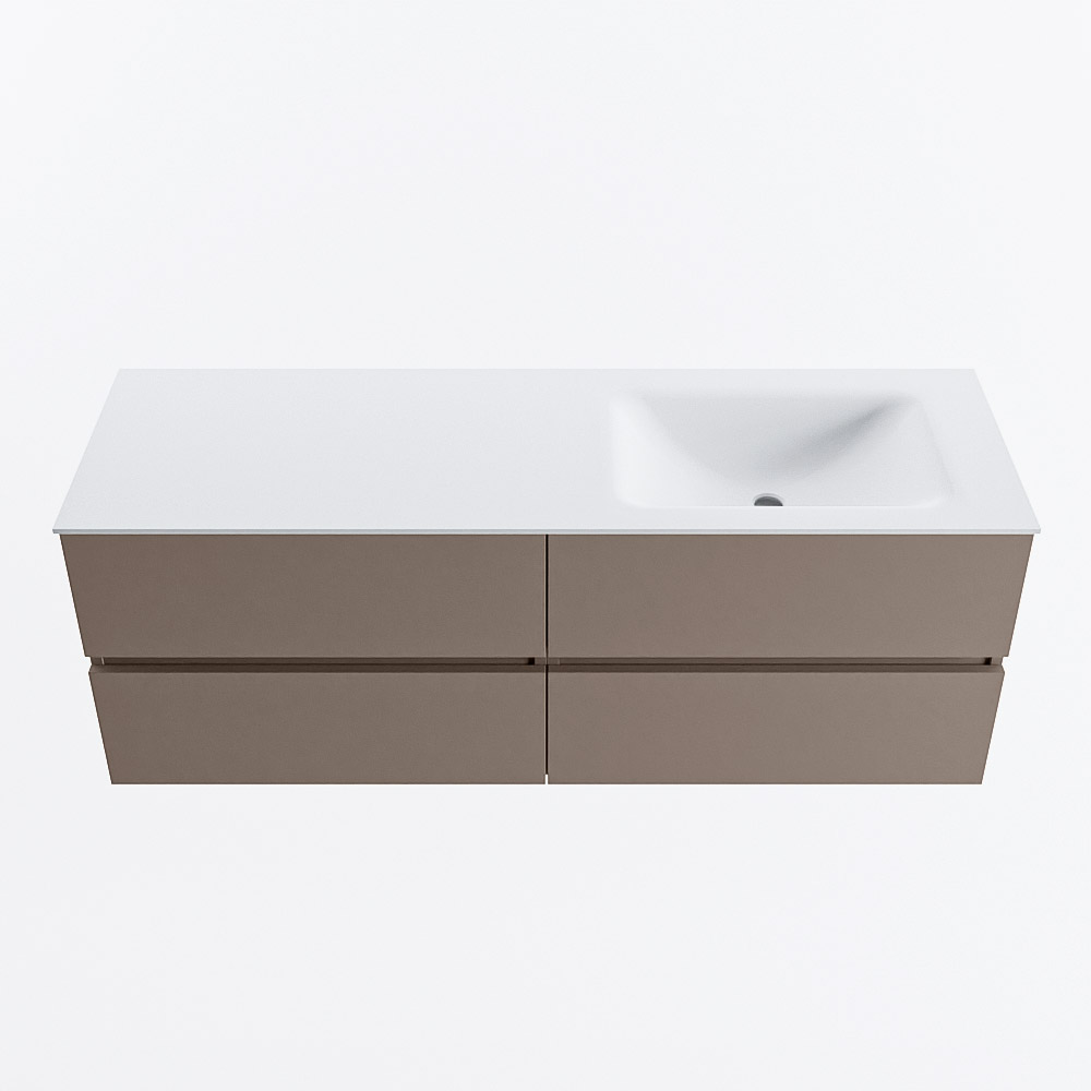 MONDIAZ VICA 140cm mueble de baño Smoke 4 cajones. Lavabo CLOUD Derecho sin orificio, color Talc. 5 MONDIAZ VICA 140cm mueble de baño Smoke 4 cajones. Lavabo CLOUD Derecho sin orificio, color Talc. - Imagen 5