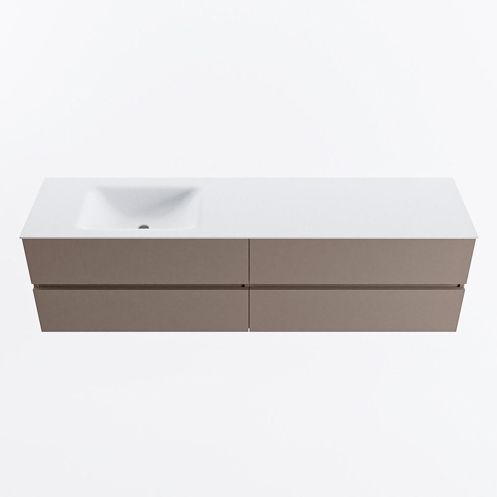 MONDIAZ VICA 180cm mueble de baño Smoke 4 cajones. Lavabo CLOUD Izquierda 1 orificio, color Talc. 5 MONDIAZ VICA 180cm mueble de baño Smoke 4 cajones. Lavabo CLOUD Izquierda 1 orificio, color Talc. - Imagen 5