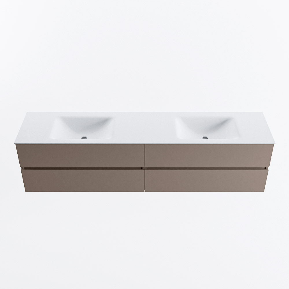 MONDIAZ VICA 200cm mueble de baño Smoke 4 cajones. Lavabo CLOUD Doble 2 orificios, color Talc. 5 MONDIAZ VICA 200cm mueble de baño Smoke 4 cajones. Lavabo CLOUD Doble 2 orificios, color Talc. - Imagen 5