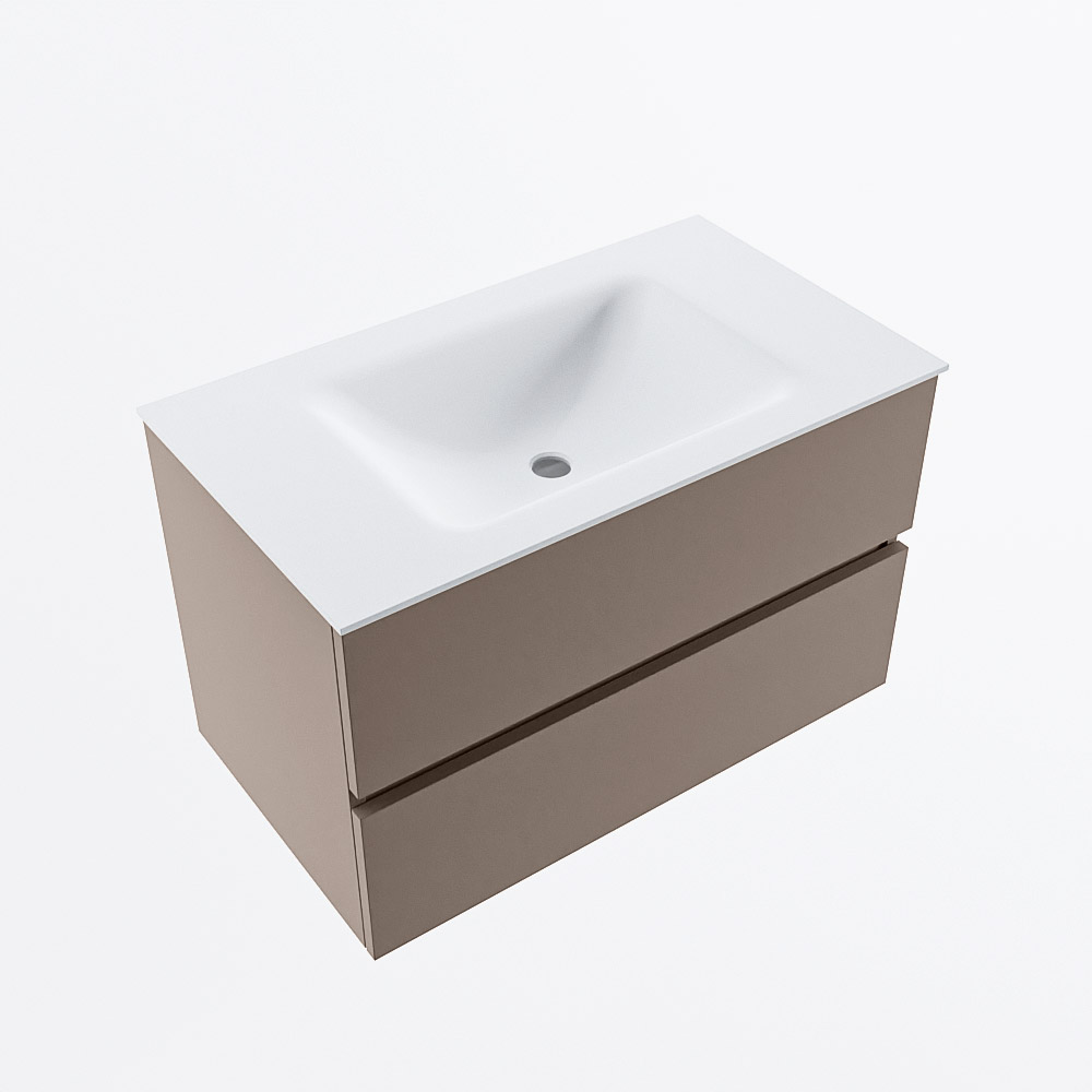 MONDIAZ VICA 80cm mueble de baño Smoke 2 cajones. Lavabo CLOUD Centro sin orificio, color Talc. 6 MONDIAZ VICA 80cm mueble de baño Smoke 2 cajones. Lavabo CLOUD Centro sin orificio, color Talc. - Imagen 6