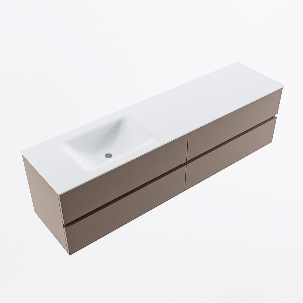MONDIAZ VICA 180cm mueble de baño Smoke 4 cajones. Lavabo CLOUD Izquierda 1 orificio, color Talc. 6 MONDIAZ VICA 180cm mueble de baño Smoke 4 cajones. Lavabo CLOUD Izquierda 1 orificio, color Talc. - Imagen 6