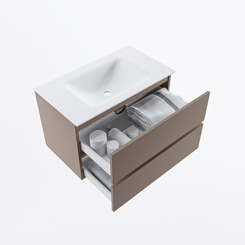 MONDIAZ VICA 80cm mueble de baño Smoke 2 cajones. Lavabo CLOUD Centro sin orificio, color Talc. 7 MONDIAZ VICA 80cm mueble de baño Smoke 2 cajones. Lavabo CLOUD Centro sin orificio, color Talc. - Imagen 7