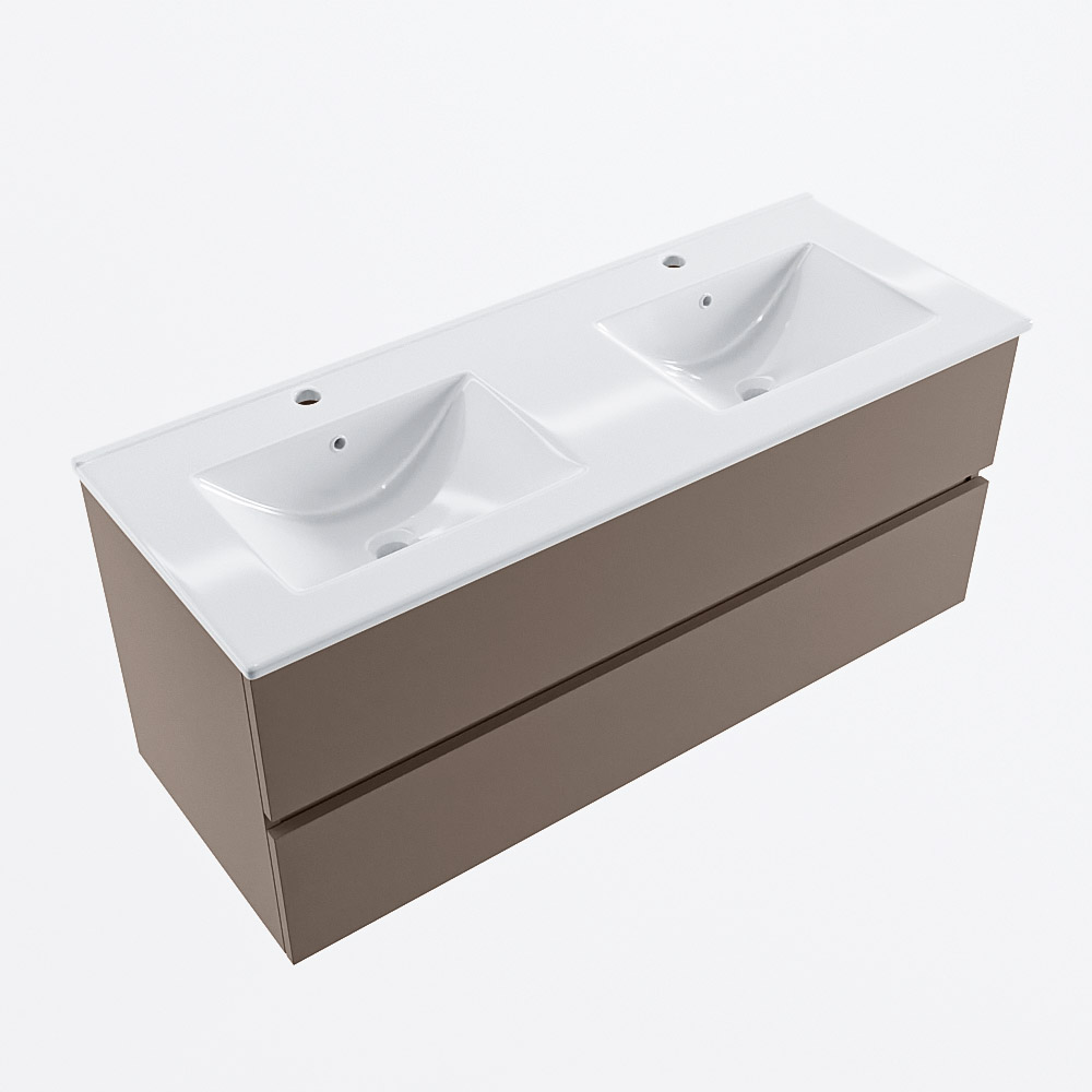 MONDIAZ VICA 120cm mueble de baño Smoke 2 cajones. Lavabo DENIA Doble 2 orificios, color Blanco brillo. 6 MONDIAZ VICA 120cm mueble de baño Smoke 2 cajones. Lavabo DENIA Doble 2 orificios, color Blanco brillo. - Imagen 6