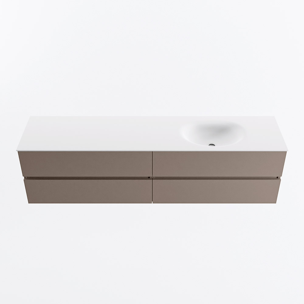 MONDIAZ VICA 190cm mueble de baño Smoke 4 cajones. Lavabo MOON Derecho sin orificio, color Talc. 5 MONDIAZ VICA 190cm mueble de baño Smoke 4 cajones. Lavabo MOON Derecho sin orificio, color Talc. - Imagen 5