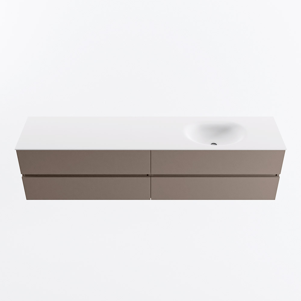 MONDIAZ VICA 200cm mueble de baño Smoke 4 cajones. Lavabo MOON Derecho 1 orificio, color Talc. 5 MONDIAZ VICA 200cm mueble de baño Smoke 4 cajones. Lavabo MOON Derecho 1 orificio, color Talc. - Imagen 5