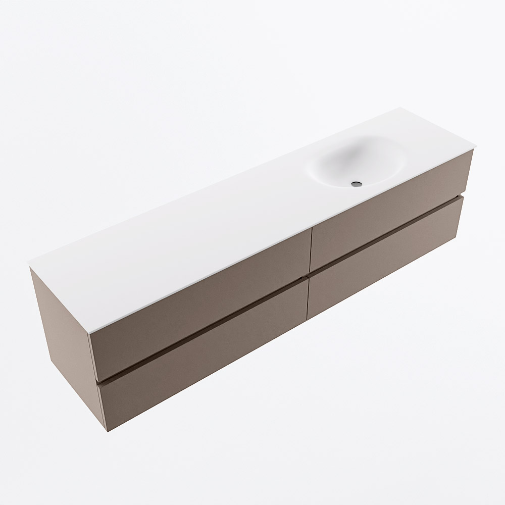 MONDIAZ VICA 190cm mueble de baño Smoke 4 cajones. Lavabo MOON Derecho sin orificio, color Talc. 6 MONDIAZ VICA 190cm mueble de baño Smoke 4 cajones. Lavabo MOON Derecho sin orificio, color Talc. - Imagen 6