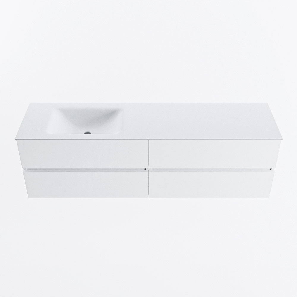 MONDIAZ VICA 170cm mueble de baño Talc 4 cajones. Lavabo CLOUD Izquierda 1 orificio, color Talc. 5 MONDIAZ VICA 170cm mueble de baño Talc 4 cajones. Lavabo CLOUD Izquierda 1 orificio, color Talc. - Imagen 5