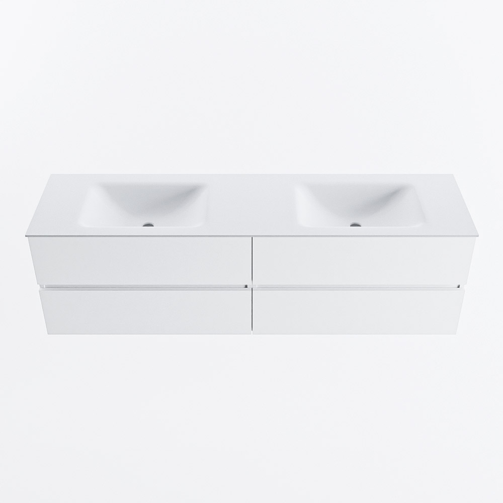 MONDIAZ VICA 170cm mueble de baño Talc 4 cajones. Lavabo CLOUD Doble 2 orificios, color Talc. 5 MONDIAZ VICA 170cm mueble de baño Talc 4 cajones. Lavabo CLOUD Doble 2 orificios, color Talc. - Imagen 5