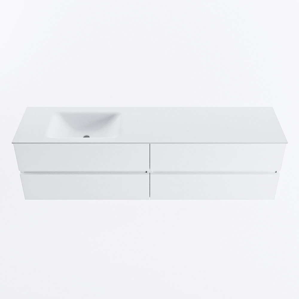 MONDIAZ VICA 180cm mueble de baño Talc 4 cajones. Lavabo CLOUD Izquierda sin orificio, color Talc. 5 MONDIAZ VICA 180cm mueble de baño Talc 4 cajones. Lavabo CLOUD Izquierda sin orificio, color Talc. - Imagen 5