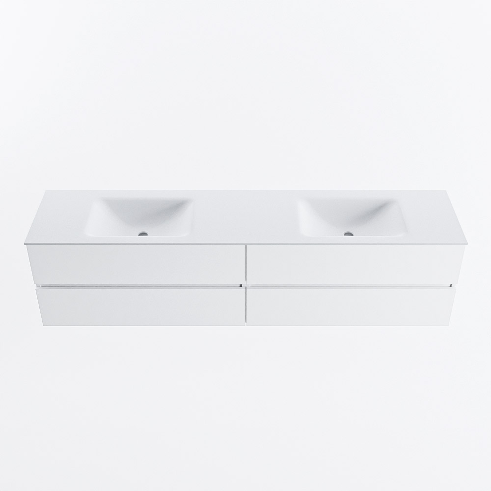 MONDIAZ VICA 200cm mueble de baño Talc 4 cajones. Lavabo CLOUD Doble 2 orificios, color Talc. 5 MONDIAZ VICA 200cm mueble de baño Talc 4 cajones. Lavabo CLOUD Doble 2 orificios, color Talc. - Imagen 5