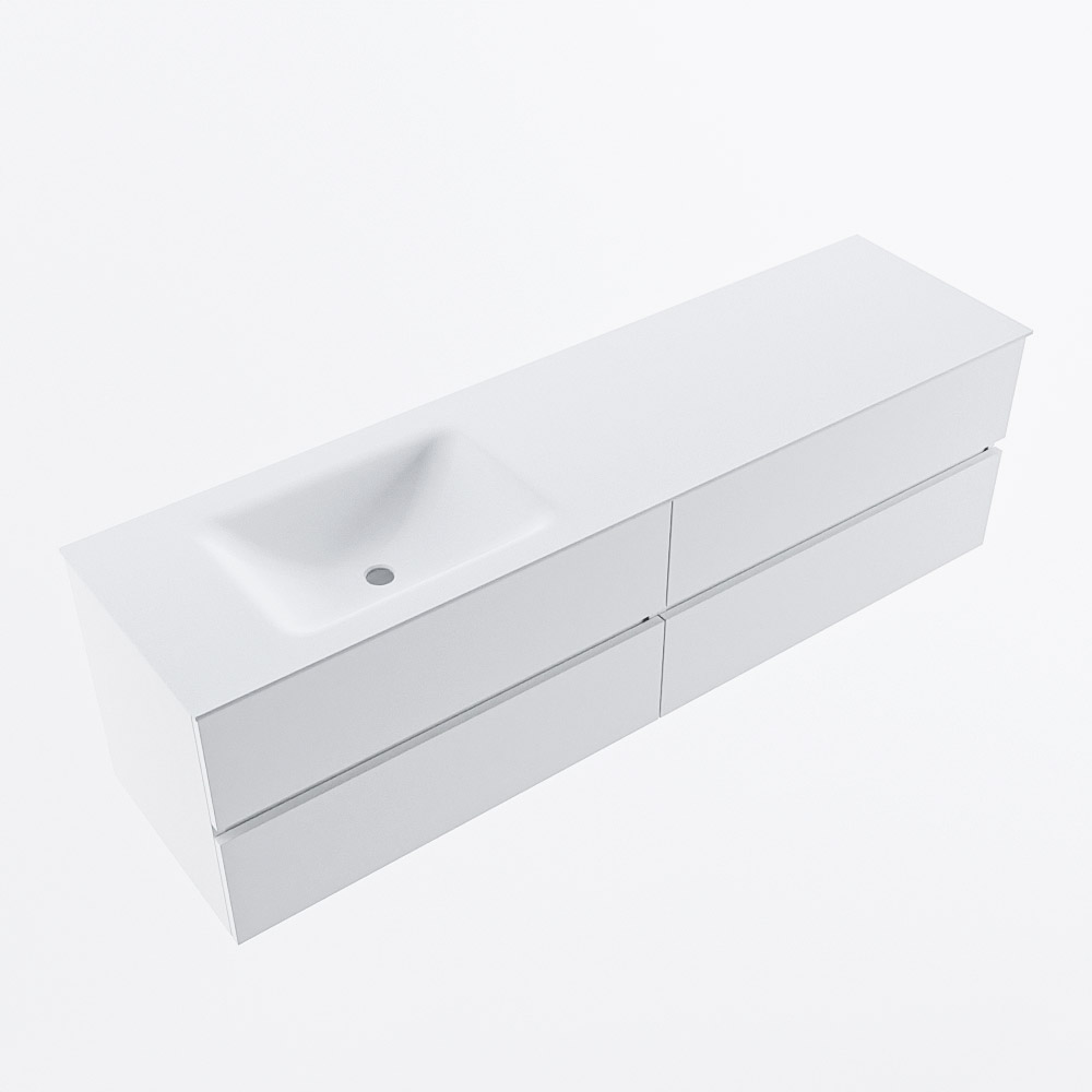 MONDIAZ VICA 170cm mueble de baño Talc 4 cajones. Lavabo CLOUD Izquierda 1 orificio, color Talc. 6 MONDIAZ VICA 170cm mueble de baño Talc 4 cajones. Lavabo CLOUD Izquierda 1 orificio, color Talc. - Imagen 6