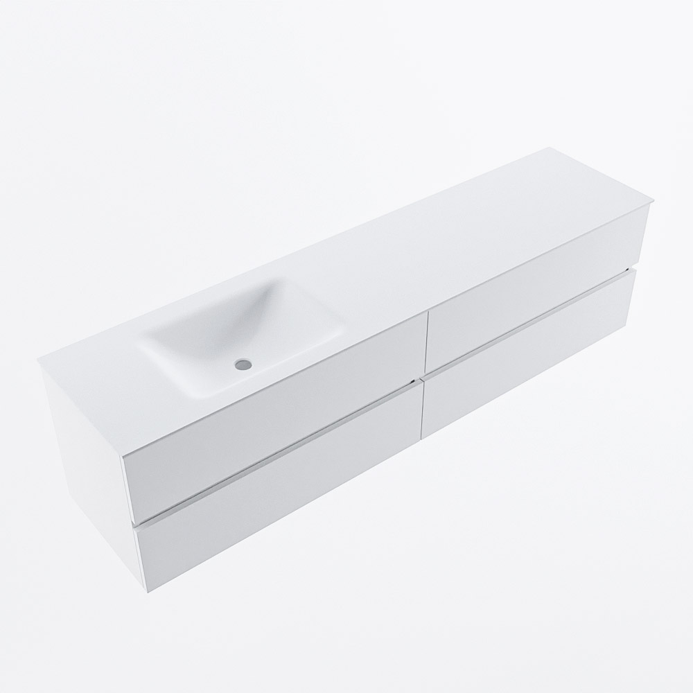 MONDIAZ VICA 190cm mueble de baño Talc 4 cajones. Lavabo CLOUD Izquierda sin orificio, color Talc. 6 MONDIAZ VICA 190cm mueble de baño Talc 4 cajones. Lavabo CLOUD Izquierda sin orificio, color Talc. - Imagen 6