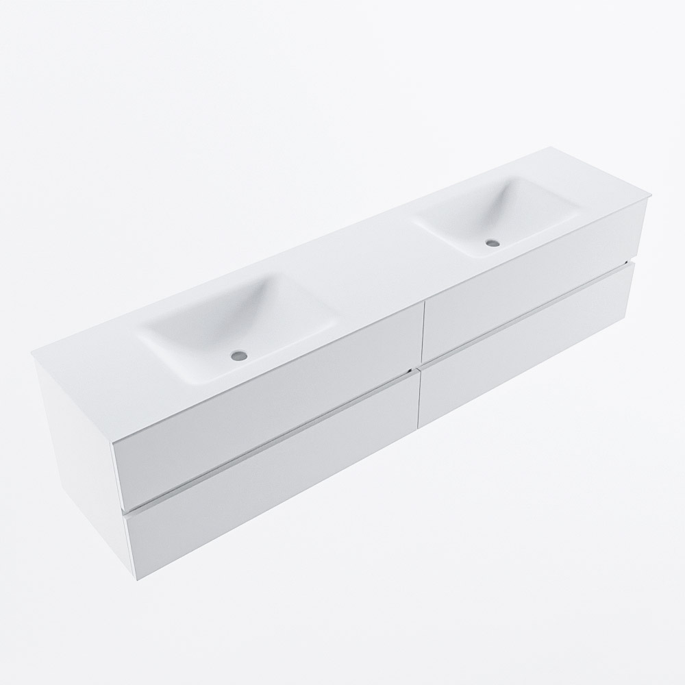 MONDIAZ VICA 200cm mueble de baño Talc 4 cajones. Lavabo CLOUD Doble 2 orificios, color Talc. 6 MONDIAZ VICA 200cm mueble de baño Talc 4 cajones. Lavabo CLOUD Doble 2 orificios, color Talc. - Imagen 6