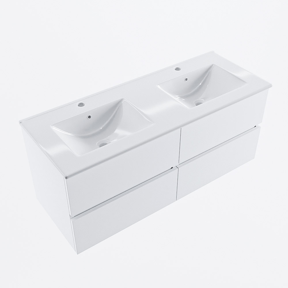 MONDIAZ VICA 120cm mueble de baño Talc 4 cajones. Lavabo DENIA Doble 2 orificios, color Blanco brillo. 6 MONDIAZ VICA 120cm mueble de baño Talc 4 cajones. Lavabo DENIA Doble 2 orificios, color Blanco brillo. - Imagen 6