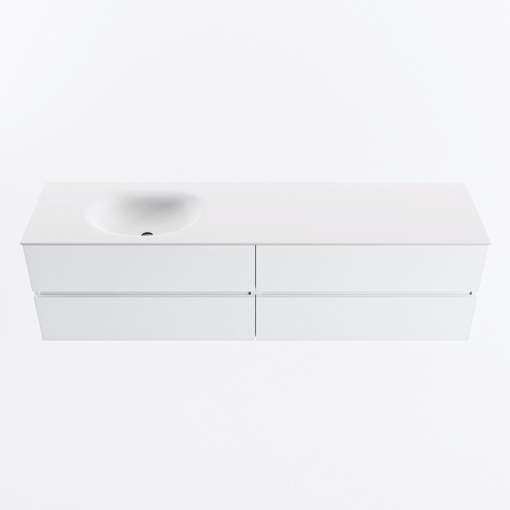 MONDIAZ VICA 180cm mueble de baño Talc 4 cajones. Lavabo MOON Izquierda 1 orificio, color Talc. 5 MONDIAZ VICA 180cm mueble de baño Talc 4 cajones. Lavabo MOON Izquierda 1 orificio, color Talc. - Imagen 5