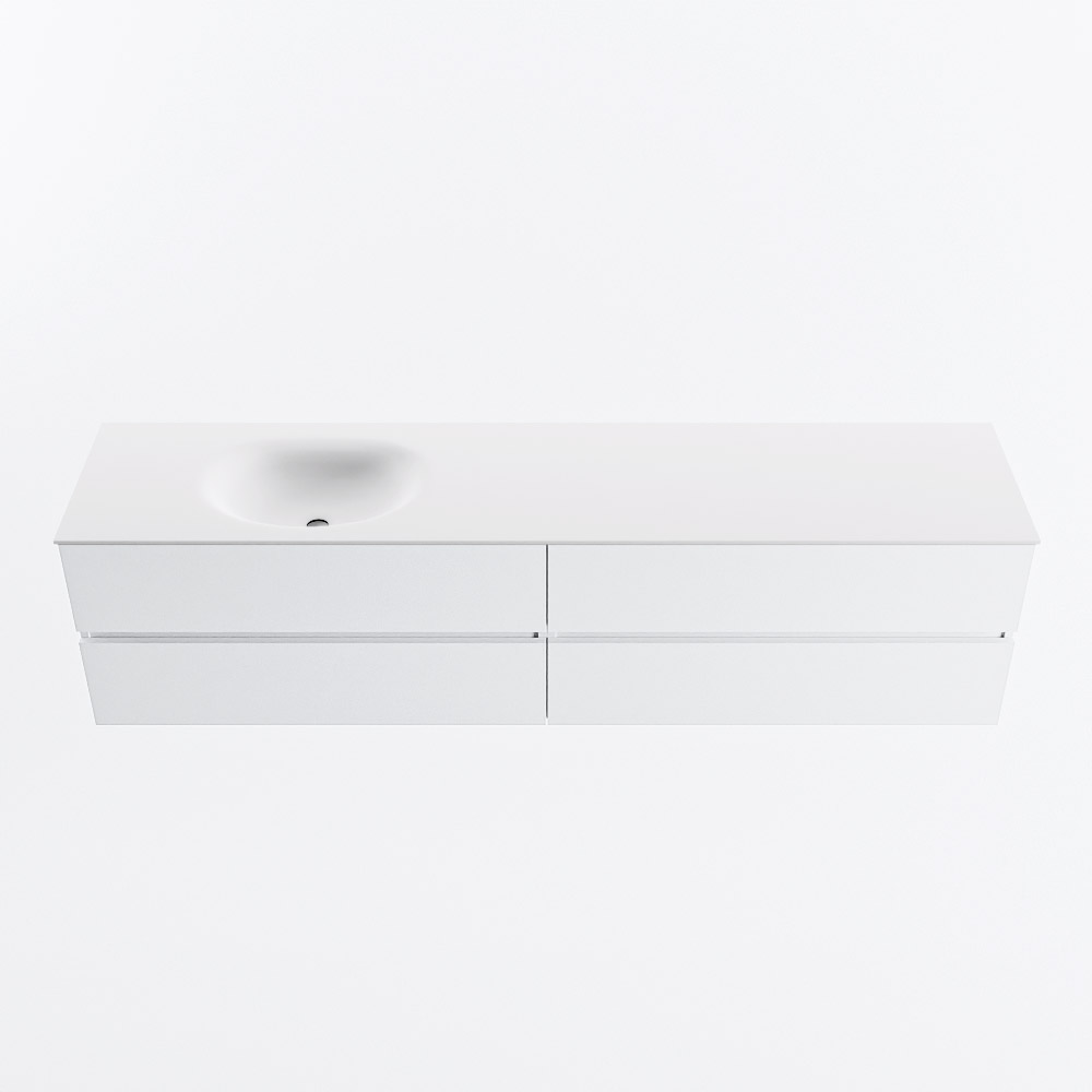 MONDIAZ VICA 200cm mueble de baño Talc 4 cajones. Lavabo MOON Izquierda 1 orificio, color Talc. 5 MONDIAZ VICA 200cm mueble de baño Talc 4 cajones. Lavabo MOON Izquierda 1 orificio, color Talc. - Imagen 5