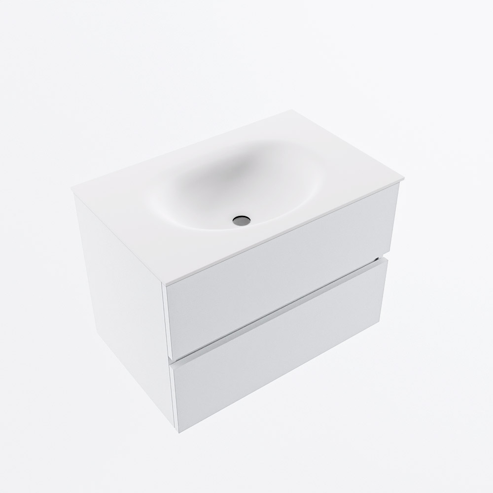 MONDIAZ VICA 70cm mueble de baño Talc 2 cajones. Lavabo MOON Centro 1 orificio, color Talc. 6 MONDIAZ VICA 70cm mueble de baño Talc 2 cajones. Lavabo MOON Centro 1 orificio, color Talc. - Imagen 6