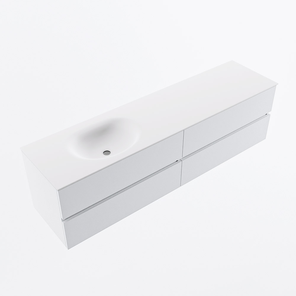 MONDIAZ VICA 180cm mueble de baño Talc 4 cajones. Lavabo MOON Izquierda 1 orificio, color Talc. 6 MONDIAZ VICA 180cm mueble de baño Talc 4 cajones. Lavabo MOON Izquierda 1 orificio, color Talc. - Imagen 6